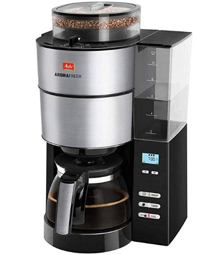 Melitta Cafetière à Filtre avec Moulin Intégré, Verseuse en Verre