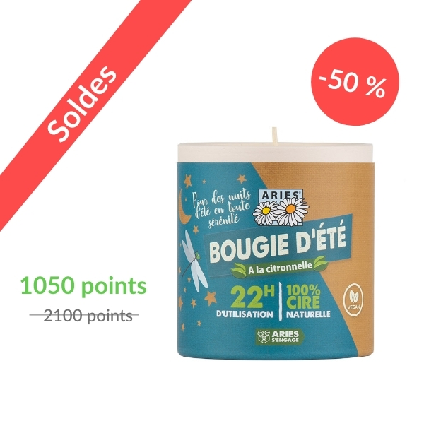 Bougie d'Été à la Citronnelle Anti-moustiques - Aries