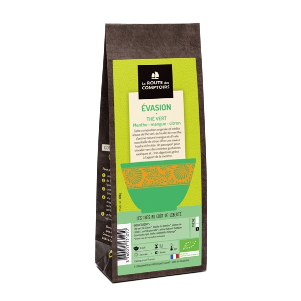 Thé Vert Evasion Menthe Mangue Citron - 100g