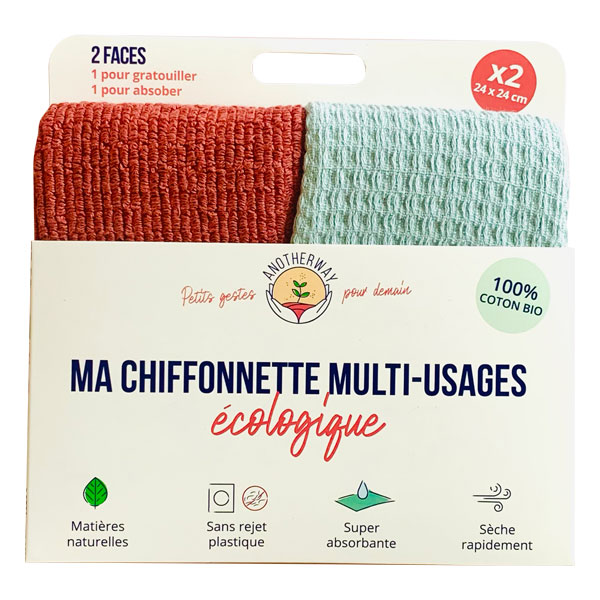 Chiffonnette écologique multi-usages lot de 2 - AnotherWay