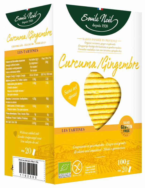 Tartines Curcuma-Gingembre Bio Sans gluten - 100g