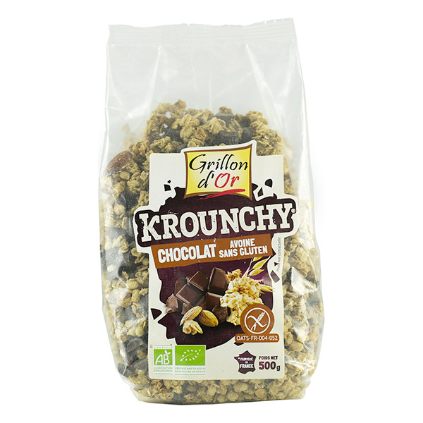 Krounchy chocolat avoine sans gluten bio - 500 g